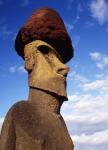 Monolithic statue on Ahu Nau Nau at Anakena Beach, Moai Culture, c.1000-1600 (stone)