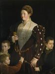 Camilla Gonzaga, Contessa di San Secondo, with three sons, c.1534 (oil on panel)