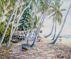Rustling Palms, Zanzibar, 2002 (oil on canvas)