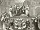Coronation of King Henry IV of England, 13 October 1399, from 'The National and Domestic History of England' by William Hickman Smith Aubrey (1858-1916) published London, c.1890 (litho)