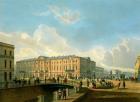 The Moyka Embankment and the Police Bridge in St. Petersburg, printed by J. Jacottet and Regamey, published by Lemercier, Paris, 1850s (colour litho)
