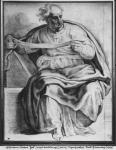 The Prophet Joel, after Michangelo Buonarroti (pierre noire & red chalk on paper)