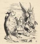 Alice with the Gryphon and the Mock Turtle, from 'Alice's Adventures in Wonderland' by Lewis Carroll, published 1891 (litho)