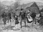 Scene at an Irish Eviction in County Kerry, from 'The Illustrated London News', 15th January 1887 (engraving)