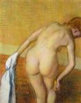 Femme Prennant au Bain, 1886 (pastel on paper)