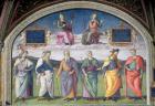 Lunette of Prudence and Justice, from the Sala dell'Udienza, 1496-1500 (fresco)