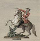 Equestrian portrait of Prince Charles-Just de Beauveau-Craon (1720-93) (gouache on paper)