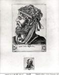Two portraits of Catullus (c.84-c.54 BC) (engraving) (b/w photo)
