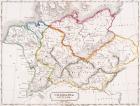 Map of Germany, Germania Antiqua, from 'The Atlas of Ancient Geography', by Samuel Butler, published in London, c.1829 (colour litho)