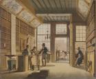 The Shop of the Bookdealer Pieter Meijer Warnars on the Vijgendam in Amsterdam, 1820 (oil on canvas)