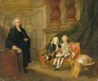 Prince George (1738-1820) and Prince Edward Augustus (1739-67) Sons of Frederick (1707-51) Prince of Wales, with their tutor Dr Francis Ayscough, c.1748-49 (oil on canvas)