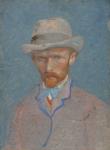 Self-Portrait with gray felt hat, 1887 (oil on canvas)