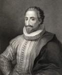 Miguel de Cervantes y Saavedra (1547-1615) (engraving)