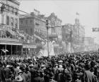 New Orleans, Louisiana, Mardi Gras Day, the "Red" Pageant, c.1890-1910 (b/w photo)