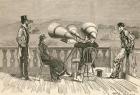 Thomas Edison's Megaphone, using three separate funnels lined up in a row. From El Museo Popular published Madrid, 1889
