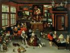 Archduke Albert (1559-c.1621) and Archduchess Isabella (1566-1633) Visiting a Collector's Cabinet, c.1621-23 (oil on panel)