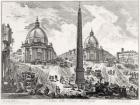 Veduta della Piazza del Popolo, c.1750 (etching) (b/w photo)