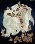 Chinese Washing a White Elephant, Gift Cover, 1800-50 (satin and embroidery)