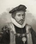 Sir Christopher Hatton, engraved by Bocquet, illustration from 'A catalogue of Royal and Noble Authors, Volume II', published in 1806 (litho)