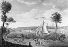 Montego Bay, Jamaica (engraving) (b/w photo)