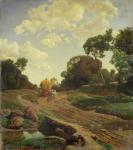 Landscape with Haywagon, c.1858 (oil on canvas)