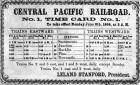 Photographic print of the Central Pacific Railroad Company's original timetable for 6th June 1864, 1864 (lithograph)