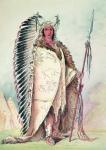 Sioux chief, 'The Black Rock' (hand-coloured litho)