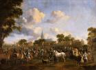 Horse Fair in Valkenburg, 1675 (oil on canvas)