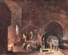 Interior of an Ironworks, c.1850-60 (oil on canvas)