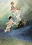 Untitled Watercolour, Children Underwater with an Elf