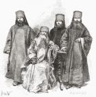 Filaret Drozdov and his three sons, from 'El Mundo en la Mano', published 1878 (litho)