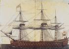 The Ship 'La Ville de Paris' launched at the port of Rochefort, 19th January 1760 (w/c on paper)