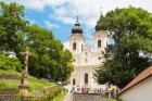 17th century Baroque church built on site of the 10th century Benedictine Abbey, Tihany village on shores of Lake Balaton, Tihany Peninsula, Hungary (photo)