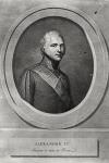 Portrait of Alexander I (1777-1825) engraved by Pierre Alexandre Tardieu (1756-1844) (engraving) (b/w photo)