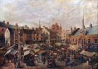 Carlisle Market Place in front of the Old Town Hall, 1870-80 (oil on canvas)
