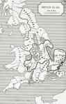 Map of Britain in 634, from The Northumbrian Kingdom 588 to 685 in 'A Short History of the English People' by J. R. Green, published 1893 (litho)