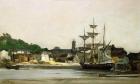 The Harbour at Honfleur (oil on panel)