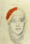 Study for the Virgin, 1884 (pencil & gouache on paper)