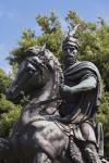 Kruja, Durres County, Albania. Monument to Skanderbeg, real name George Castriot, 1405  1468. Albanian national figure famed for his efforts to stop Ottoman expansion. (photo)