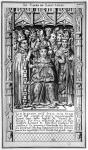 The Consecration of St. Louis in 1226, 16th-17th century (engraving) (b/w photo)