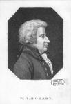 Wolfgang Amadeus Mozart (1756-91) (engraving) (b/w photo)