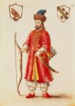 Marco Polo (1254-1324) dressed in Tartar costume (w/c on paper)