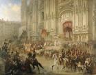 Ceremonial reception of Field-marshal Alexander Suvorov in Milan in April 1799, c.1850 (oil on canvas)