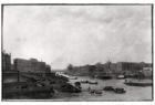 View of Paris from the Pont-Neuf, c.1800 (oil on canvas) (b/w photo)
