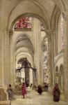 Interior of the Cathedral of St. Etienne, Sens, c.1874 (oil on canvas)