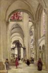 Interior of the Cathedral of St. Etienne, Sens, c.1874 (oil on canvas)