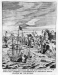 Lit fires in the Tower of London and cannon fire in honour of the arrival of Queen Marie de Medici, illustration from 'Histoire de l'entrée de la Reyne Mère dans la Grande Brétaigne' by Jean Puget de la Serre, published 1639 (etching)