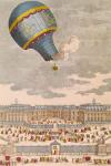 The Ballooning Experiment at the Chateau de Versailles, 19th September, 1783 (coloured engraving)