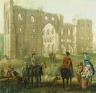 Riders Pausing by the Ruins of Rievaulx Abbey, c.1740-50 (oil on canvas)