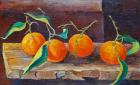 Fruit on a Shelf, 2014, (oil on panel)